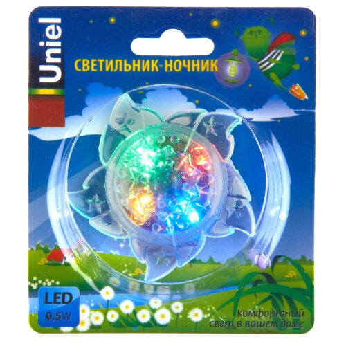 DTL-308-Цветок-RGB-4LED-0.5W Светильник-ночник, Выключатель на корпусе, Блистер - фото 5