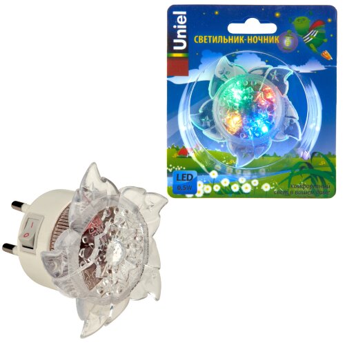 DTL-308-Цветок-RGB-4LED-0.5W Светильник-ночник, Выключатель на корпусе, Блистер - фото 6
