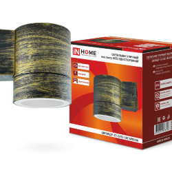 Светильник уличный односторонний ЦИЛИНДР-1П-GX53 1BZ пластик под лампу GX53 230B бронза IP65 IN HOME