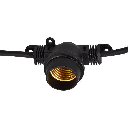 UDL-K120 200-E27-100M IP65 BLACK BELT-LIGHT Гирлянда Белт-лайт, 100 м + 1.5м сетевой шнур, 200 патронов E27, шаг 50см, Чёрная. - фото 5