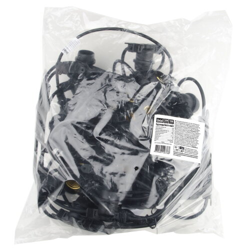 UDL-K120 200-E27-100M IP65 BLACK BELT-LIGHT Гирлянда Белт-лайт, 100 м + 1.5м сетевой шнур, 200 патронов E27, шаг 50см, Чёрная. - фото 13