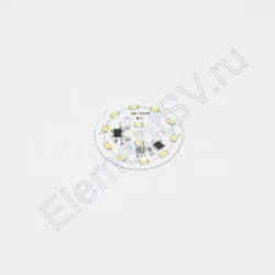 Светодиодная матрица 2835, 12 led, 220V, 5W, Ф50mm, D145, warm white
