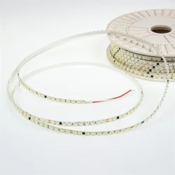 Светодиодная лента линзованная 220VAC 2835 100led/m, 12W/m, warm white, A114, nano IP53, со скотчем