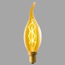 IL-V-CW35-60-GOLDEN-E14 ZW01 Лампа накаливания Vintage, Форма свеча на ветру, Форма нити ZW