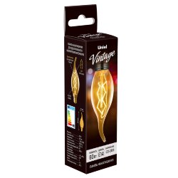 IL-V-CW35-60-GOLDEN-E14 ZW01 Лампа накаливания Vintage, Форма свеча на ветру, Форма нити ZW