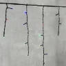 Гирлянда Бахрома 3,1 x 0,5 м Разноцветная 220В, 150 LED, Провод Черный ПВХ, IP54. Фото 2.