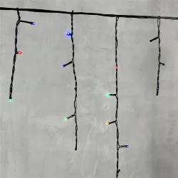 Гирлянда Бахрома 3,1 x 0,5 м Разноцветная 220В, 150 LED, Провод Черный ПВХ, IP54