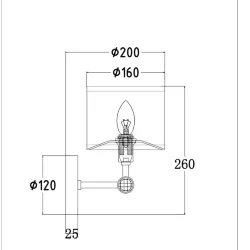 Настенный светильник (бра) Alloro E14х2 40Вт (Латунь)