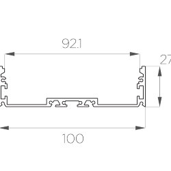 Профиль накладной алюминиевый LC-LP-27100-2 Anod