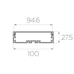 Профиль накладной алюминиевый LC-LP-27100-2 Anod