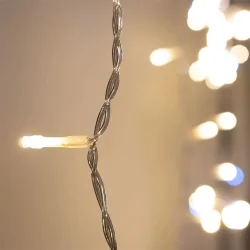 Гирлянда Занавес Облегченный 5,5 x 3 м Тепло-Белый с Мерцанием Белого Диода 220В, 360 LED, Провод Прозрачный ПВХ, IP54