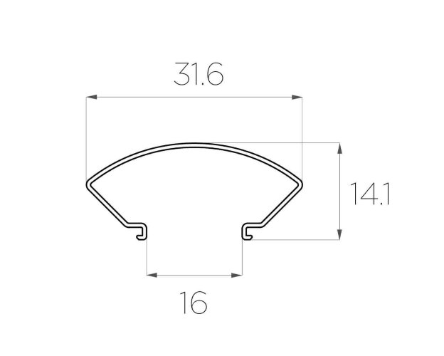 Рассеиватель поликарбонатный для профиля круглый LC-LRM-BL31-2 чёрный - фото 2