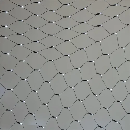 Светодиодная Сеть с Колпачком 2 x 3 м Белая 220В, 384 LED, Провод Черный ПВХ, IP65. Фото 1.