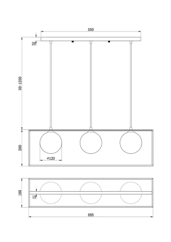 Подвесной светильник Freya FR5113PL-03G (Золото) - фото 3