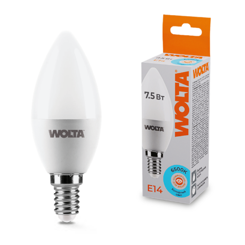 Светодиодная лампа WOLTA 25WC7.5E14 7.5Вт 6500K E14 - фото 1.