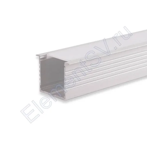 Алюминиевый профиль врезной 045 (2000x45/35x35мм с рассеивателем) - фото.