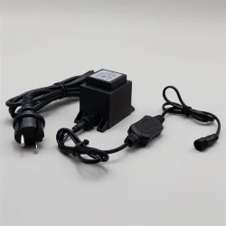 Трансформатор 30W с Выпрямителем для Нитей 24В, до 600 LED, Провод Черный Каучук, IP65