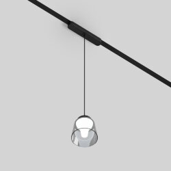 Светильник для трека Air, серия Hang 4000 со светодиодом, ?90*86mm, 48V DC, 4W, RA?95, 120°, 4000K, IP20, черный, алюминий, стекло, акрил, Denkirs DK5347-BK