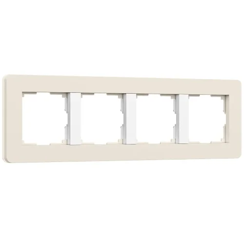 Рамка из поликарбоната на 4 поста Split айвори/белый, soft-touch W0043066 - фото