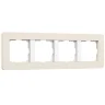 Рамка из поликарбоната на 4 поста Split айвори/белый, soft-touch W0043066 - фото