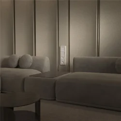 Рамка из поликарбоната на 4 поста Split айвори/белый, soft-touch W0043066