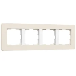 Рамка из поликарбоната на 4 поста Split айвори/белый, soft-touch W0043066