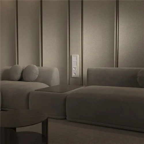 Рамка из поликарбоната на 4 поста Split айвори/белый, soft-touch W0043066 - фото 3