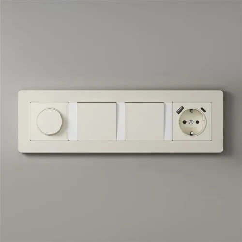 Рамка из поликарбоната на 4 поста Split айвори/белый, soft-touch W0043066 - фото 7