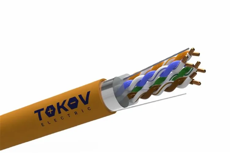 Кабель витая пара F/UTP 4х2х24AWG(0.48мм) кат.5E нг(А)-HF (LSZH) indoor Fluke tested 305м (м) TOKOV ELECTRIC TKE-C10-F42-5E-305-LSZH - фото