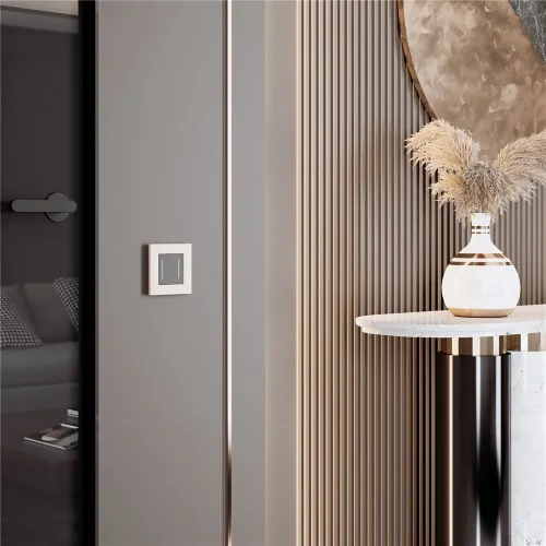 Рамка из поликарбоната на 1 пост Slab айвори софт W0012962 - фото 4