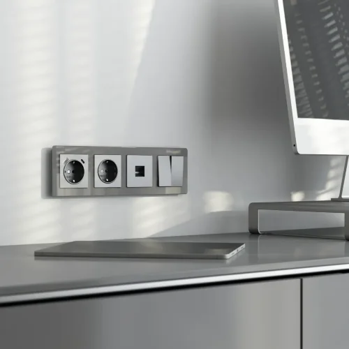 Рамка из акрила на 4 поста Acrylic графит W0042704 - фото 4