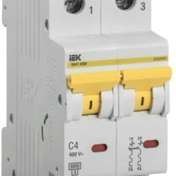 Выключатель автоматический модульный 2п C 4А 6кА ВА47-60M KARAT IEK MVA31-2-004-C