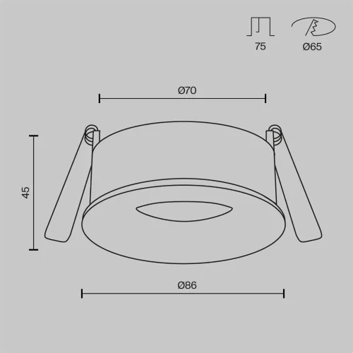 Встраиваемый светильник Slim GU10 x 10Вт IP 44 (Черный) - фото 7