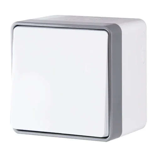 Выключатель одноклавишный влагозащищенный Gallant белый W5010201 - фото