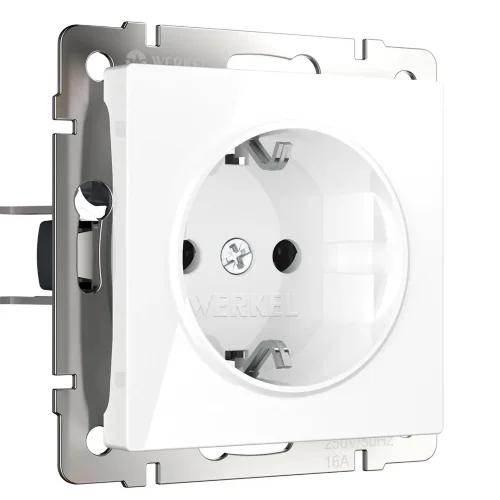 Розетка с заземлением (белая) W1171001 - фото