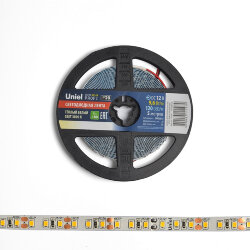 ULS-M13-2835-120LED-m-8mm-IP20-DC12V-9.6W-m-5M-3000K PROFI Гибкая светодиодная лента на самоклеящейся основе, Катушка 5м, в герметичной упаковке, Теплый белый свет3000К.