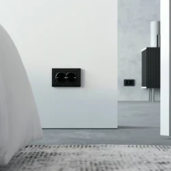 Рамка из поликарбоната для двойной розетки Stark черный W0081808