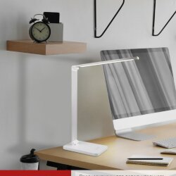 Светильник настольный светодиодный PLUS ССО-14С 8Вт 480Лм, сенсор, адаптер СЕРЕБРО IN HOME