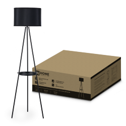 Светильник напольный под лампу ТНО 04ПВ-Е27-BB 230В полка, черный абажур, черная тренога IN HOME