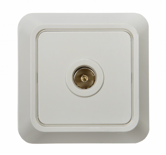 Розетка телевизионная BOLLETO белая накладная 7027 IN HOME - Фото