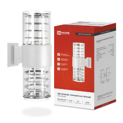 Светильник уличный настенный двусторонний НБУ ART-2хA60-WH алюминиевый белый IP54 IN HOME