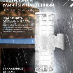 Светильник уличный настенный двусторонний НБУ ART-2хA60-WH алюминиевый белый IP54 IN HOME