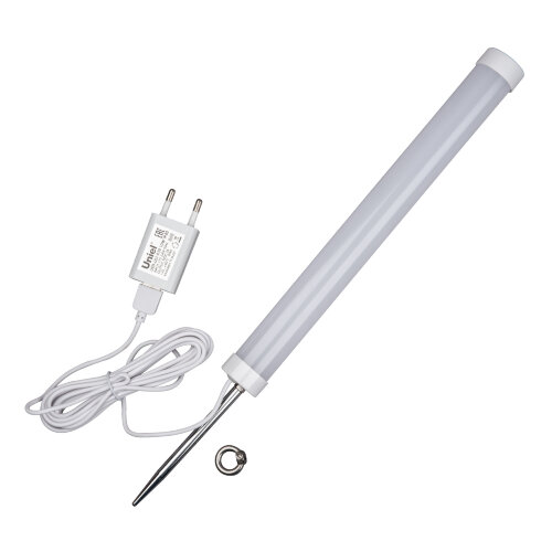ULT-P39-6W-SPLE IP40 WHITE 3M RRP06C00 Светильник для растений светодиодный, на колышке, Блок питания в-к, провод 3 м, Спектр для фотосинтеза, TM Uniel - фото 1