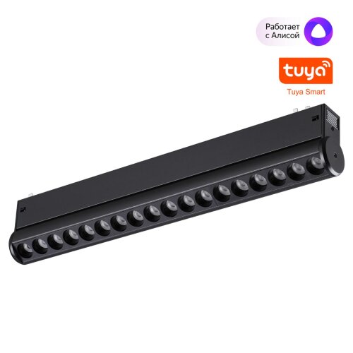 Трековый светодиодный светильник диммир. со сменой цв.температуры, пульт ДУ/Tuya Smart Life «Novotech» 359949, серия: VECTOR (крепление к треку). Фото 1.