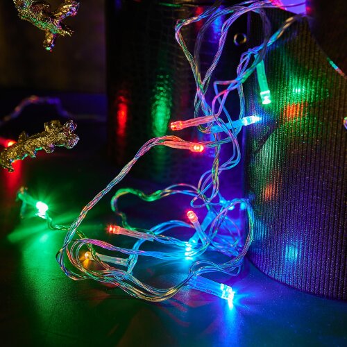 ULD-S0280-020-DTA MULTI IP20 Гирлянда светодиодная с контроллером, 20 светодиодов, 2.8 м, разноцветная, IP20, провод прозрачный. - фото 5