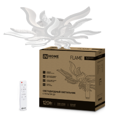 Светильник светодиодный ELEGANT FLAME 120Вт 230В 3000-6500K 1035х895х120мм c пультом ДУ белый IN HOME