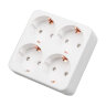 S-GES4-16S WHITE Разветвитель сетевой, с-з, 4 гнезда, 16А, 3500Вт, Белый - фото 1