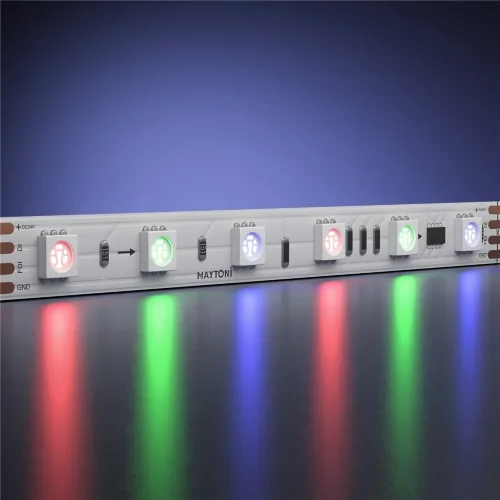 Светодиодная лента 24В 5050 14,4Вт/м 5м IP 20 Адресная (SPI) Цветная (RGB) 201246 (Белый) 201246 - фото