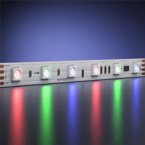 Светодиодная лента 24В 5050 14,4Вт/м 5м IP 20 Адресная (SPI) Цветная (RGB) 201246 (Белый) 201246 - фото