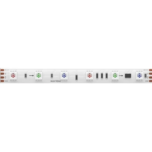 Светодиодная лента 24В 5050 14,4Вт/м 5м IP 20 Адресная (SPI) Цветная (RGB) 201246 (Белый) 201246 - фото 4